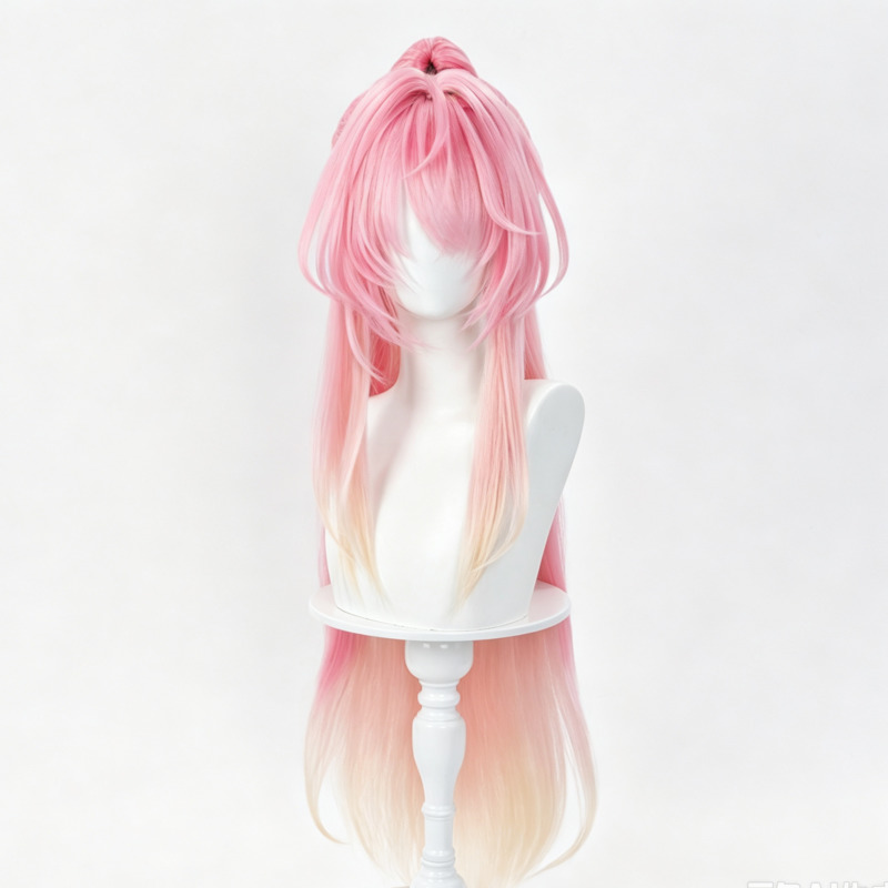 Synthetic Wigs - Aemeath Wig Wuthering Waves Pink Ponytail