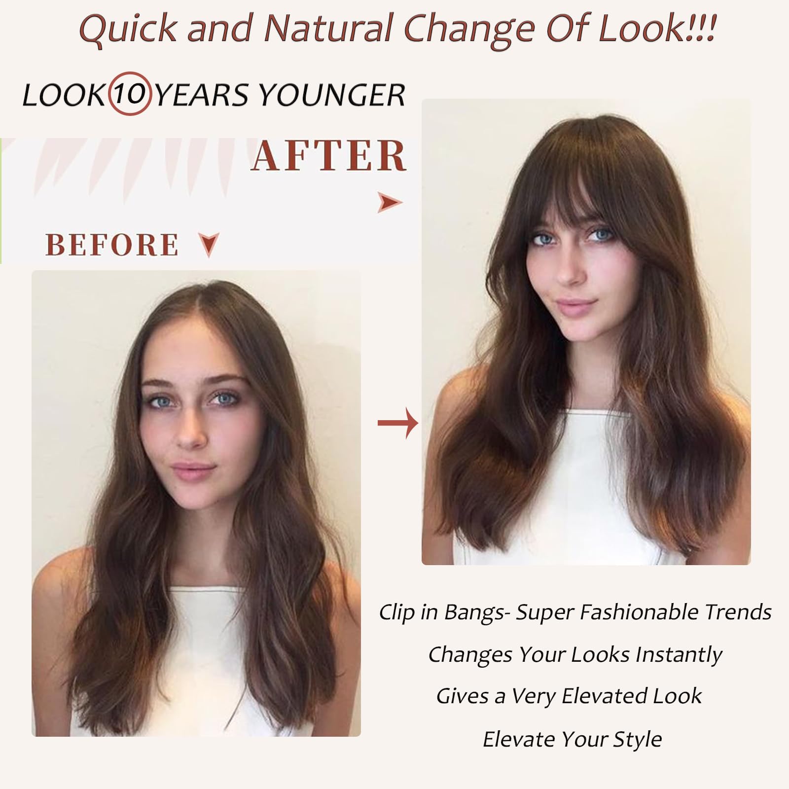 100% Human Hair Bangs Clip-In  - đánh giá và giá Seamless Clip In Hair Extensions Human Hair