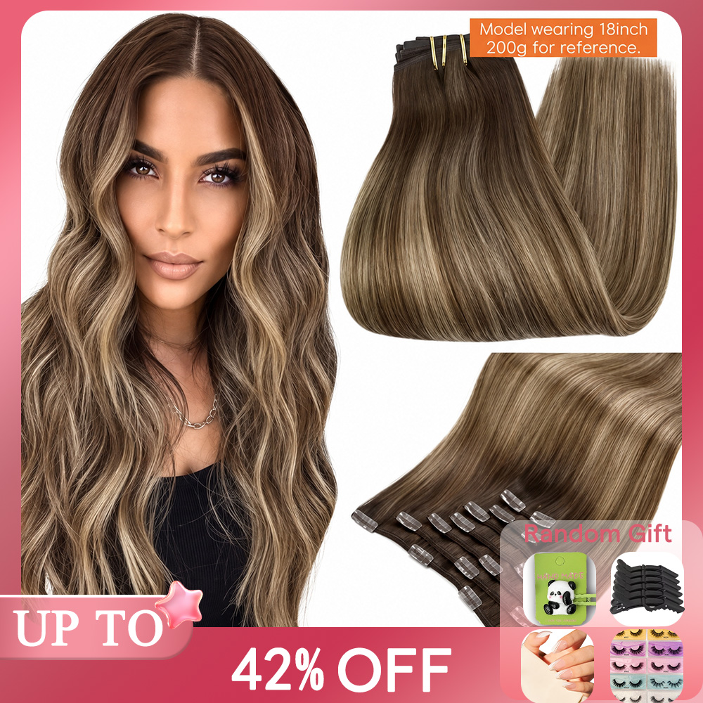 Full Shine Human Hair Extensio - đánh giá và giá Seamless Clip In Hair Extensions Human Hair