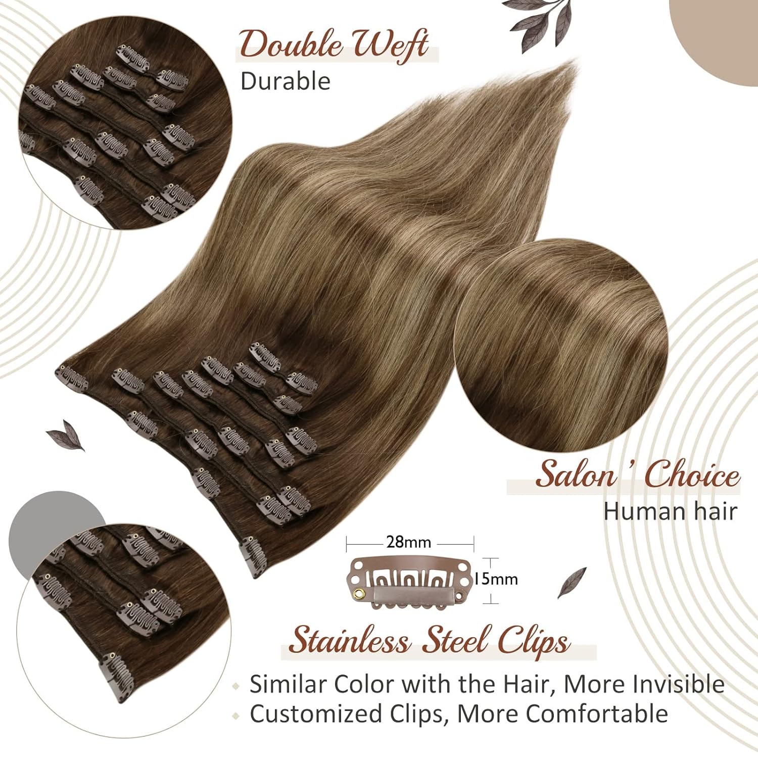 Full Shine Human Hair Extensio - đánh giá và giá Seamless Clip In Hair Extensions Human Hair