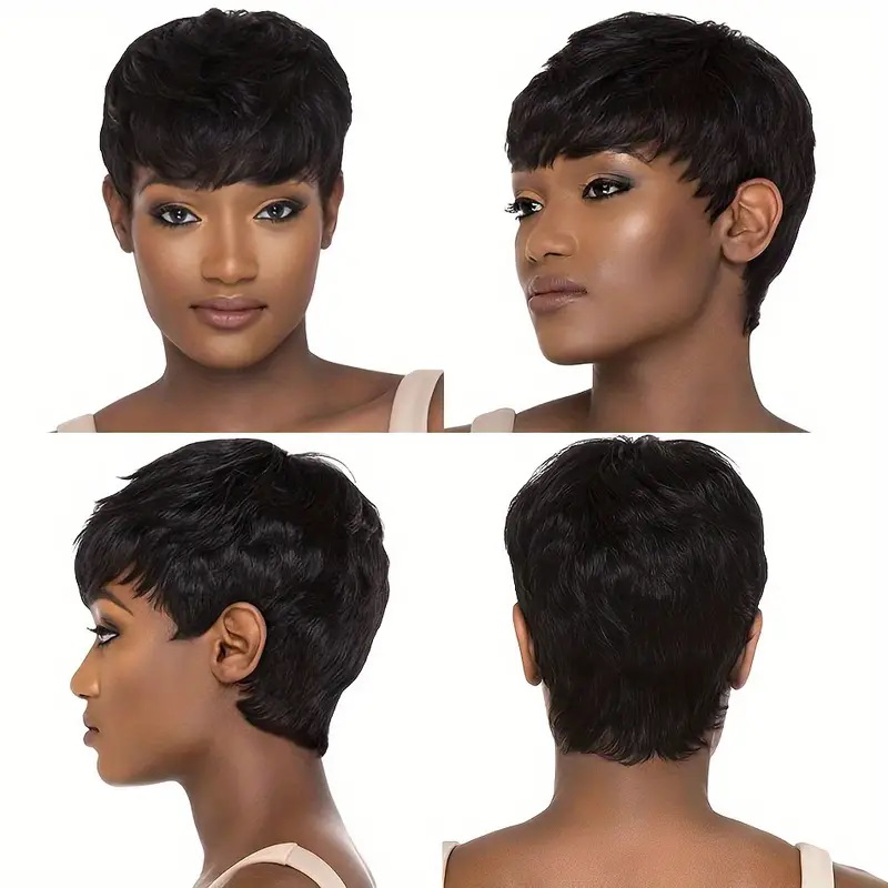 Misney Short Bob Straight Huma - đánh giá và giá Short Pixie Cut Wig Human Hair Cheap