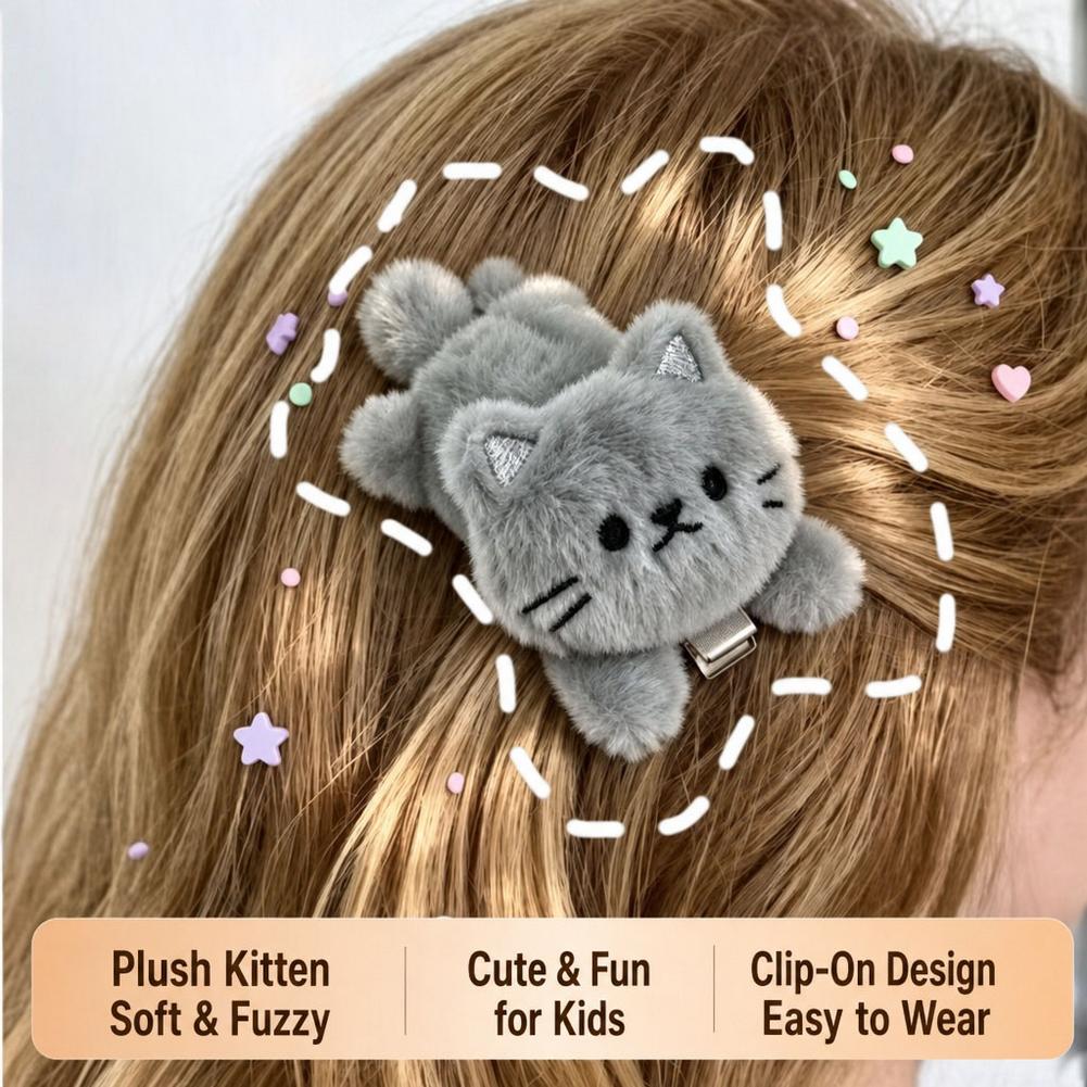 Cute Fluffy Plush Cat Hair Cli - đánh giá và giá Hair Bundles