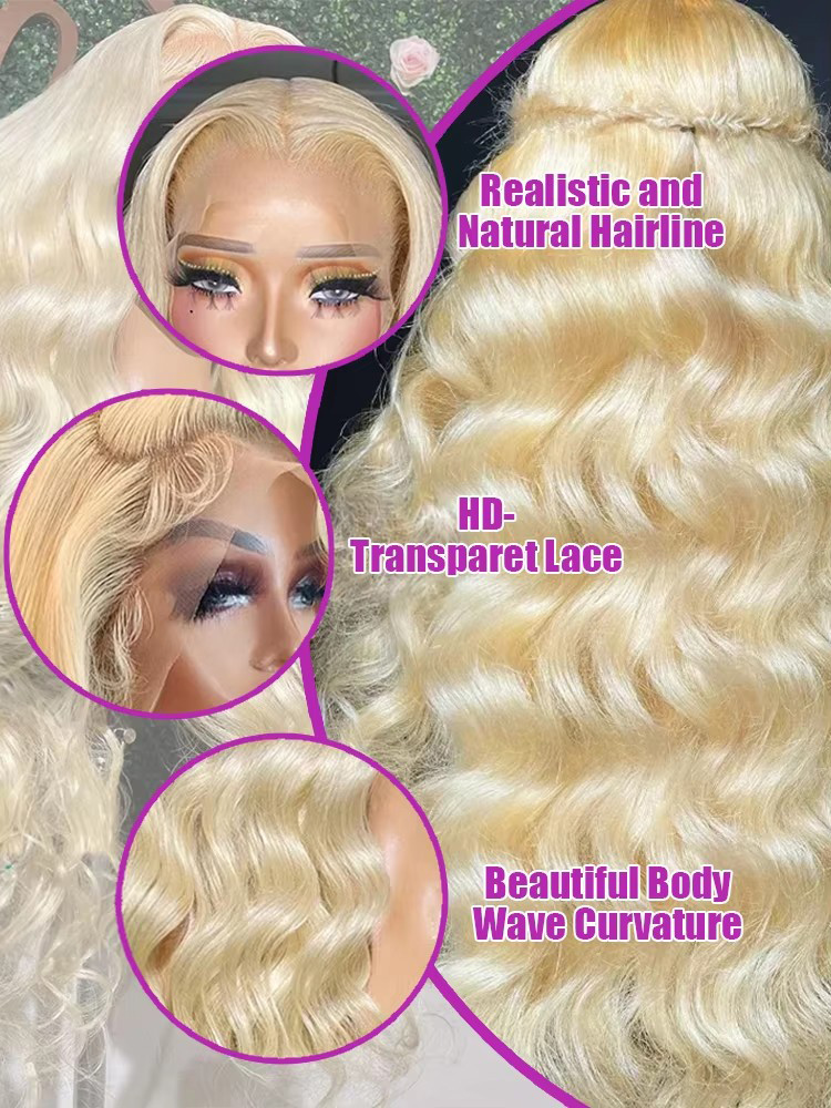 220% Density 613 Honey Blonde  - đánh giá và giá 613 Blonde Body Wave Lace Front Wig